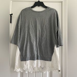 Matilda Jane grey and white top size M